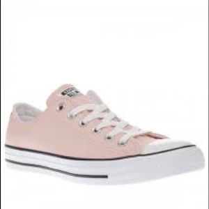 EUC PINK LEATHER CONVERSE ALL STARS LOW TOPS